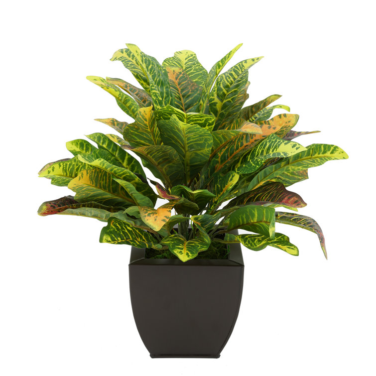 Latitude Run® 18'' Faux Foliage Plant in Metal Pot & Reviews Wayfair